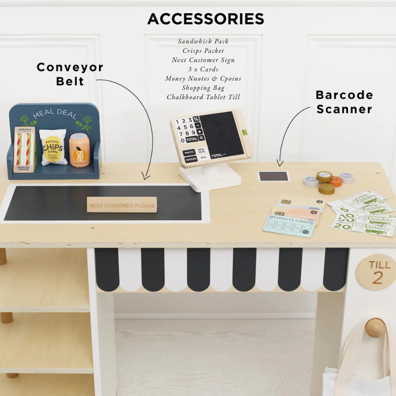 Le Toy Van Wooden Supermarket Till Checkout & Accessories