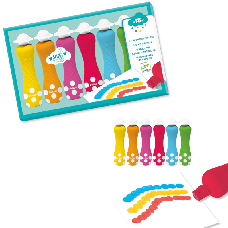 Djeco Foam Dot Markers - Various Colours