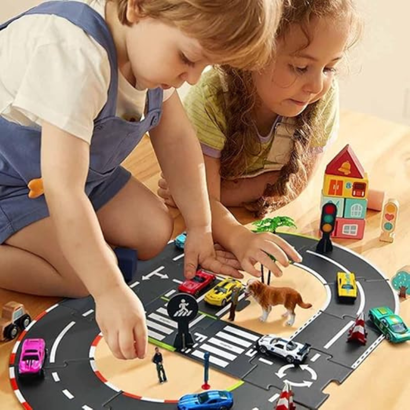 Mideer Urban Road Puzzle Play Set