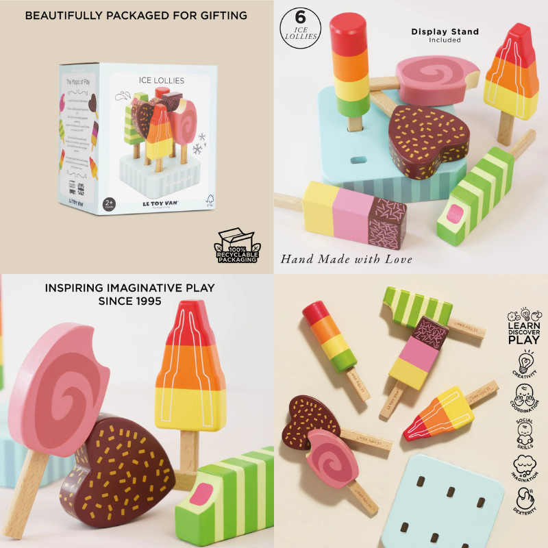 Le Toy Van Wooden Ice Lollies Popsicles
