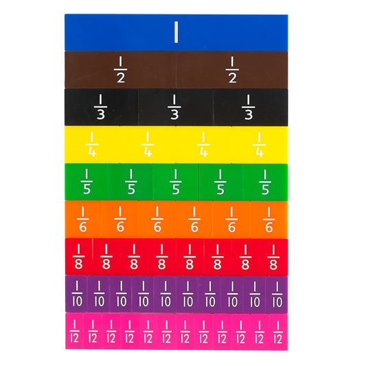 EDX Education Mini Printed Fraction Tiles - 1 to 12th