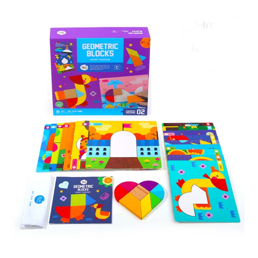 Jarmelo Geometric Blocks - Heart Tangram