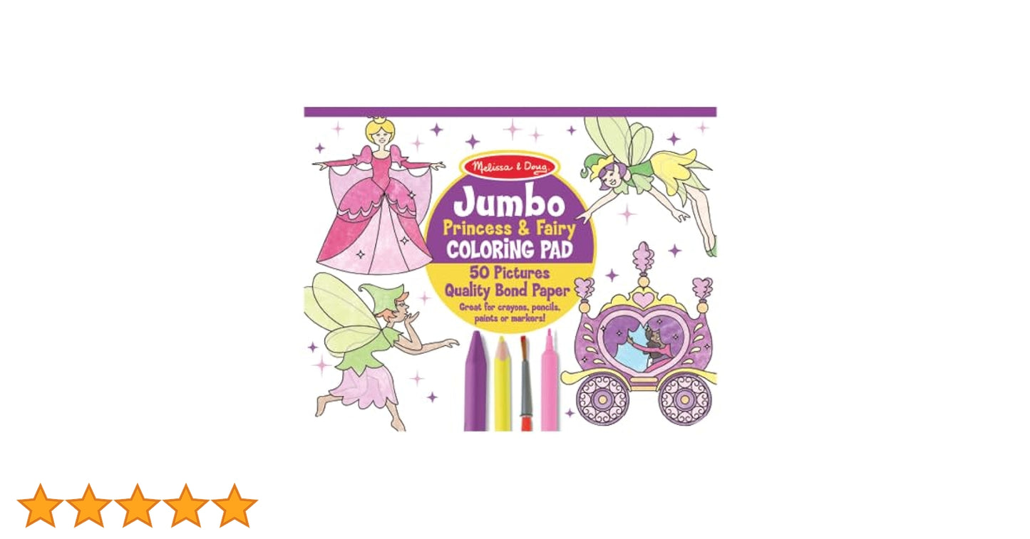 Melissa & Doug Princess and Fairy Jumbo Coloring Pad
