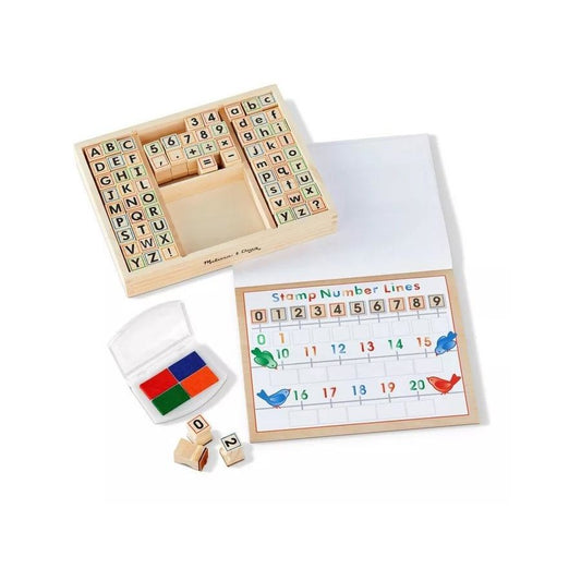 Melissa & Doug Wooden ABC 123 Activity Stamp Set