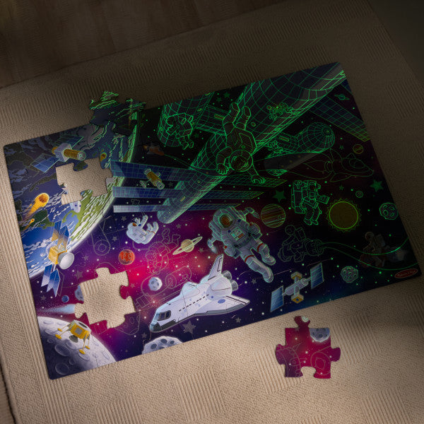 Melissa & Doug Outer Space Glow in the Dark Floor Puzzle (48 pcs)