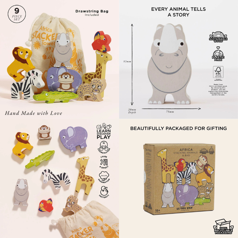 Le Toy Van Stacking Animals - Various Designs