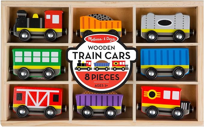 Melissa & Doug Wooden Train Cars
