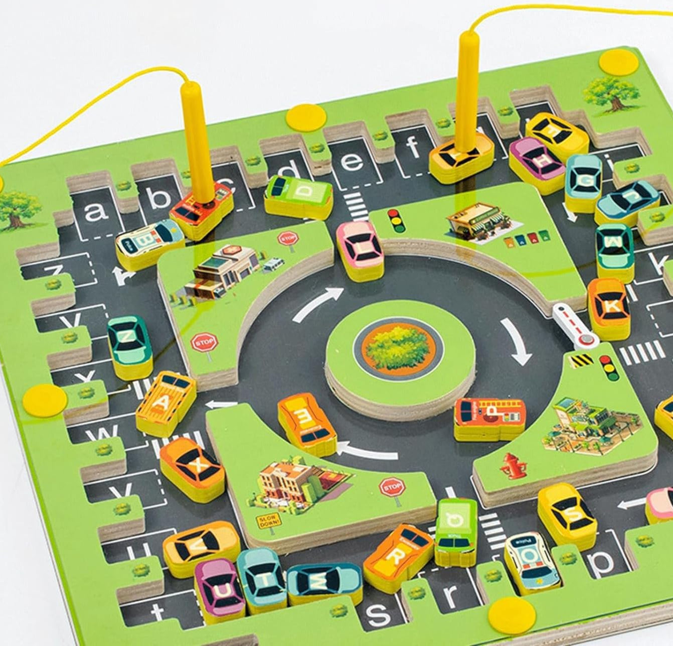 Magnetic Letter Vehicle Maze