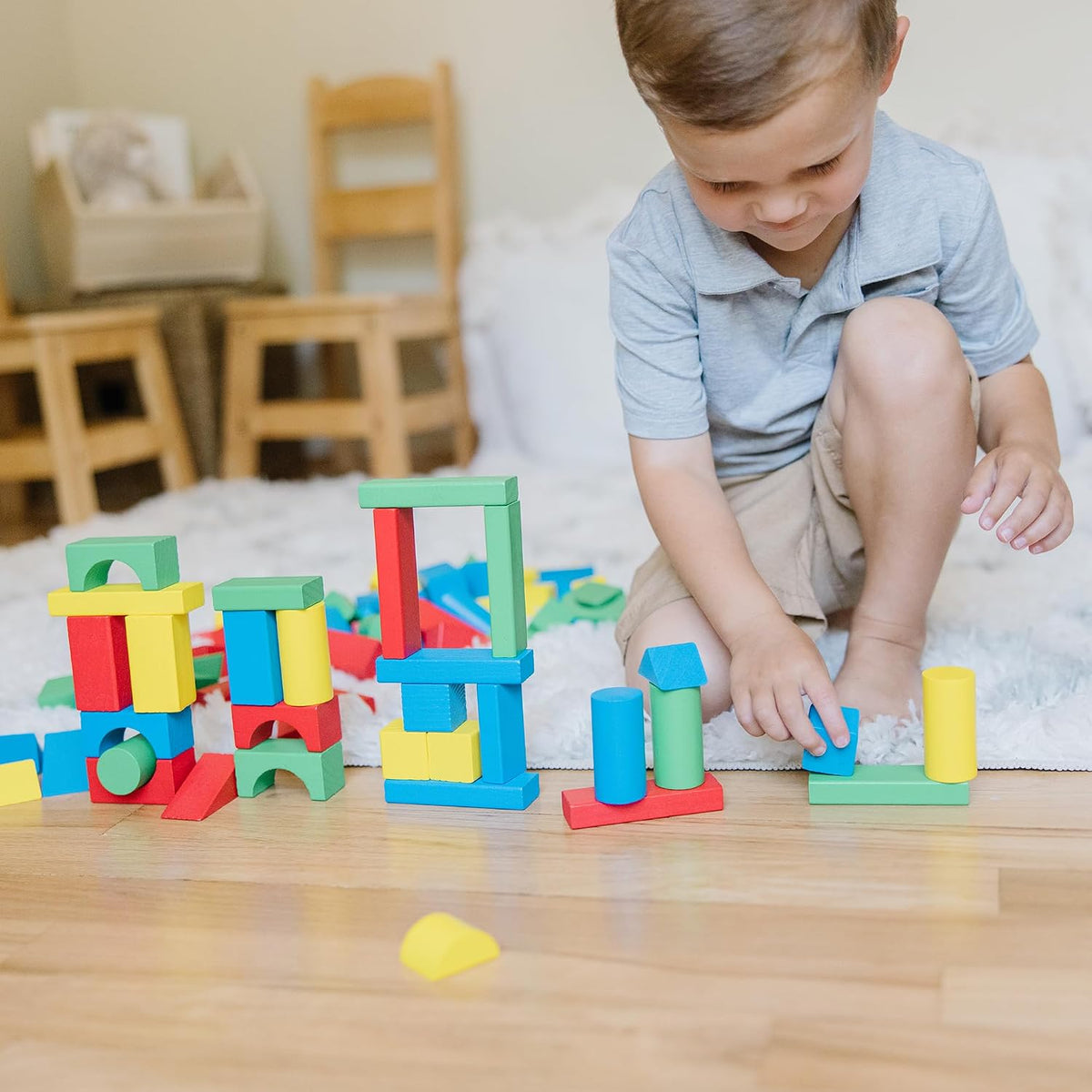 Melissa & Doug 100 Piece Wood Block Set