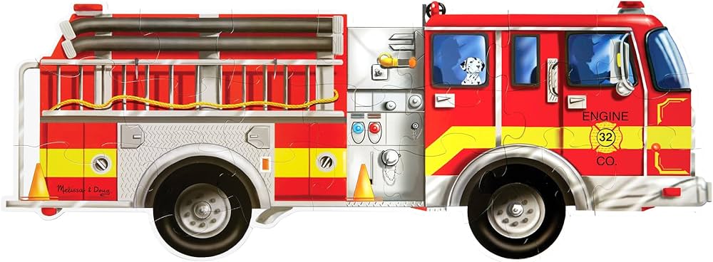 Melissa & Doug Giant Fire Truck Floor Puzzle (24pcs)