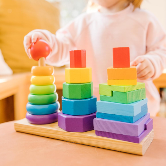Melissa & Doug Geometric Stacker Toddler Toy