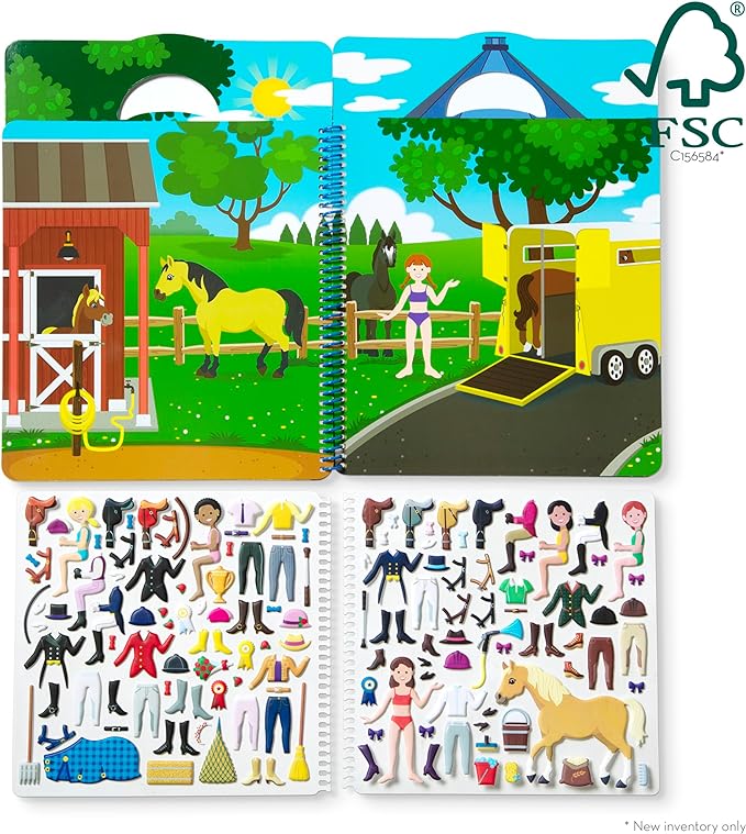Melissa and Doug Deluxe Puffy Sticker Album - Horse Scene