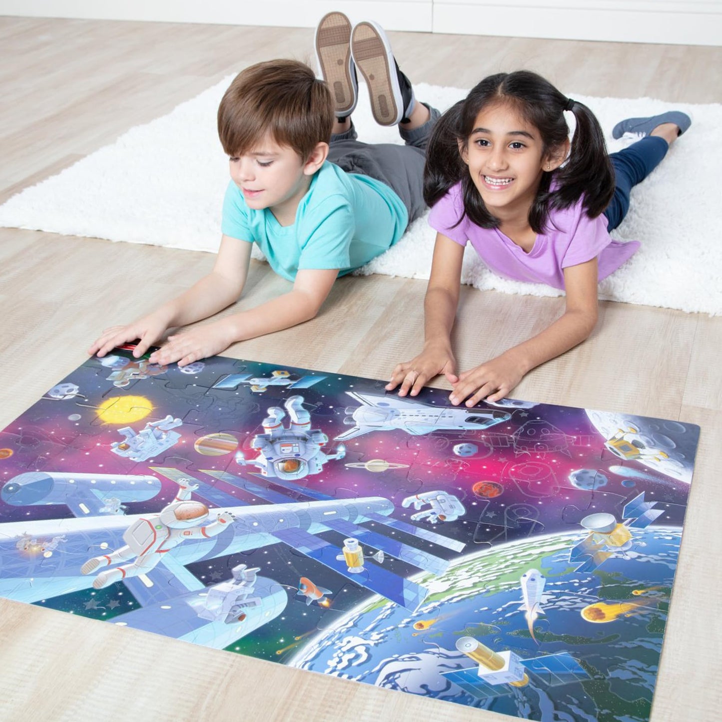 Melissa & Doug Outer Space Glow in the Dark Floor Puzzle (48 pcs)