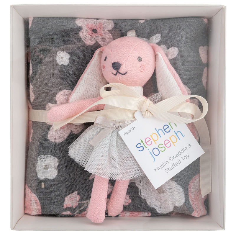 Stephen Joseph Muslin Blanket and Stuffed Animal