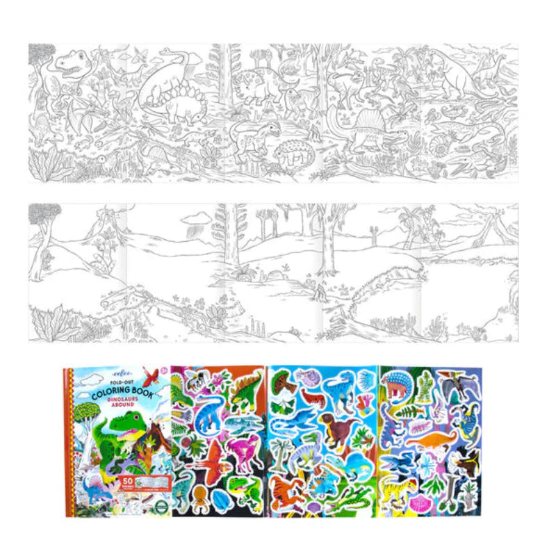 eeBoo Fold Out Colouring Book Dinosaurs Abound