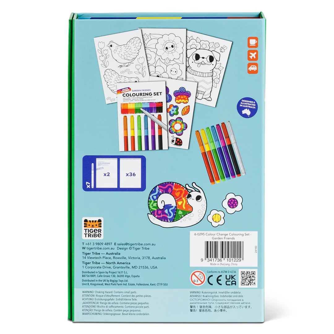Tiger Tribe Colour Change Colouring Set - Garden Friends