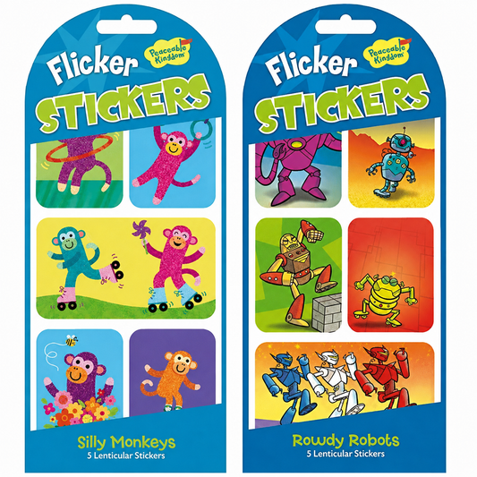 Peaceable Kingdom Flicker Lenticular Stickers - Various Designs