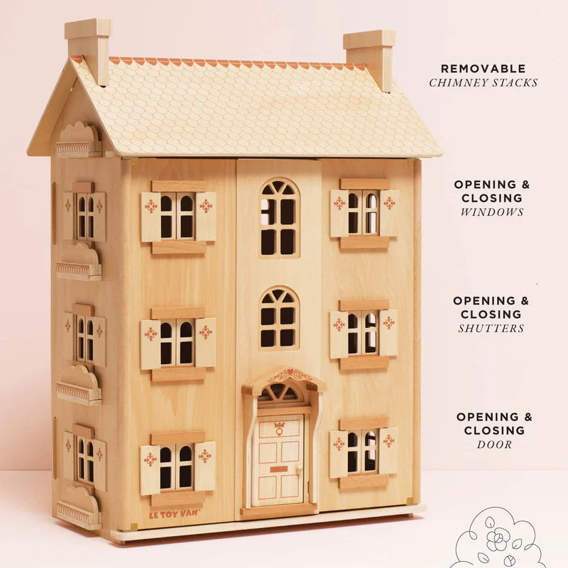 Le Toy Van The Grand Natural Wood Dollhouse
