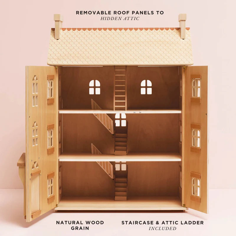 Le Toy Van The Grand Natural Wood Dollhouse