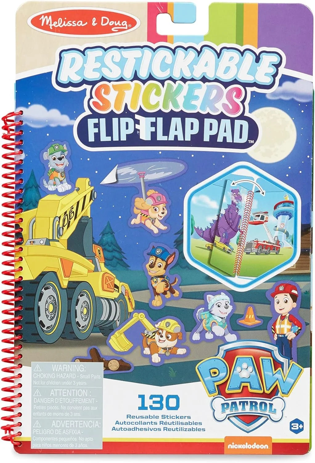Melissa & Doug Paw Patrol Restickable Stickers Flip Flap Pad