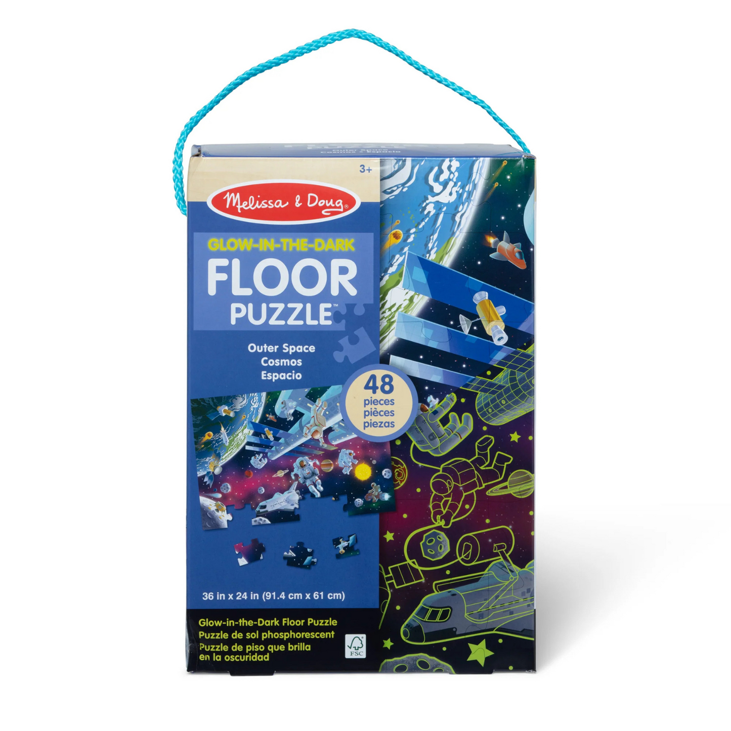 Melissa & Doug Outer Space Glow in the Dark Floor Puzzle (48 pcs)