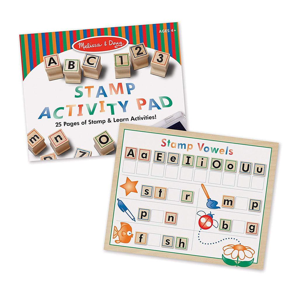 Melissa & Doug Wooden ABC 123 Activity Stamp Set
