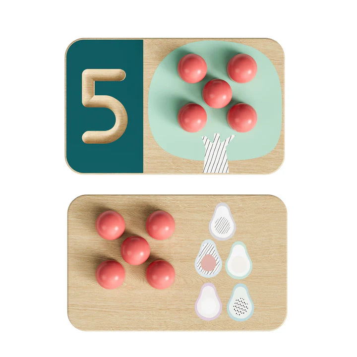 TopBright Wooden Montessori Fruit Tree Counting & Writing Number Toy