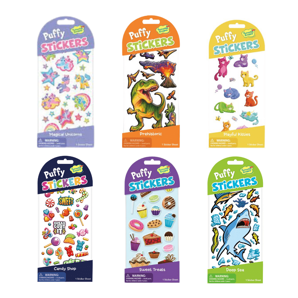 Peaceable Kingdom Puffy Stickers - Various Designs