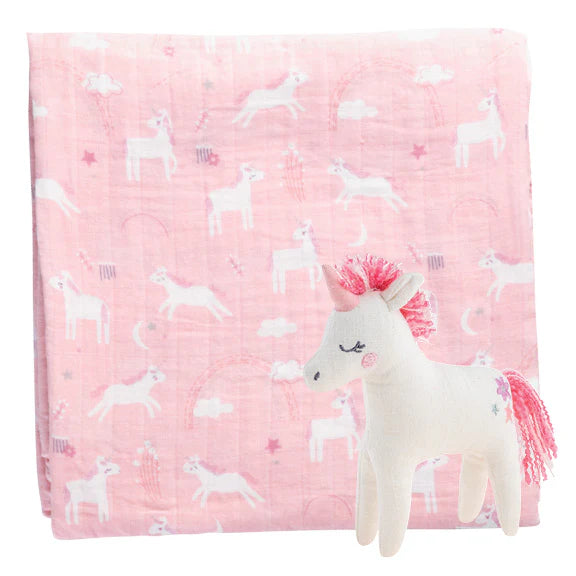 Stephen Joseph Muslin Blanket and Stuffed Animal