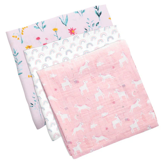 Stephen Joseph Muslin Blanket - Set of 3