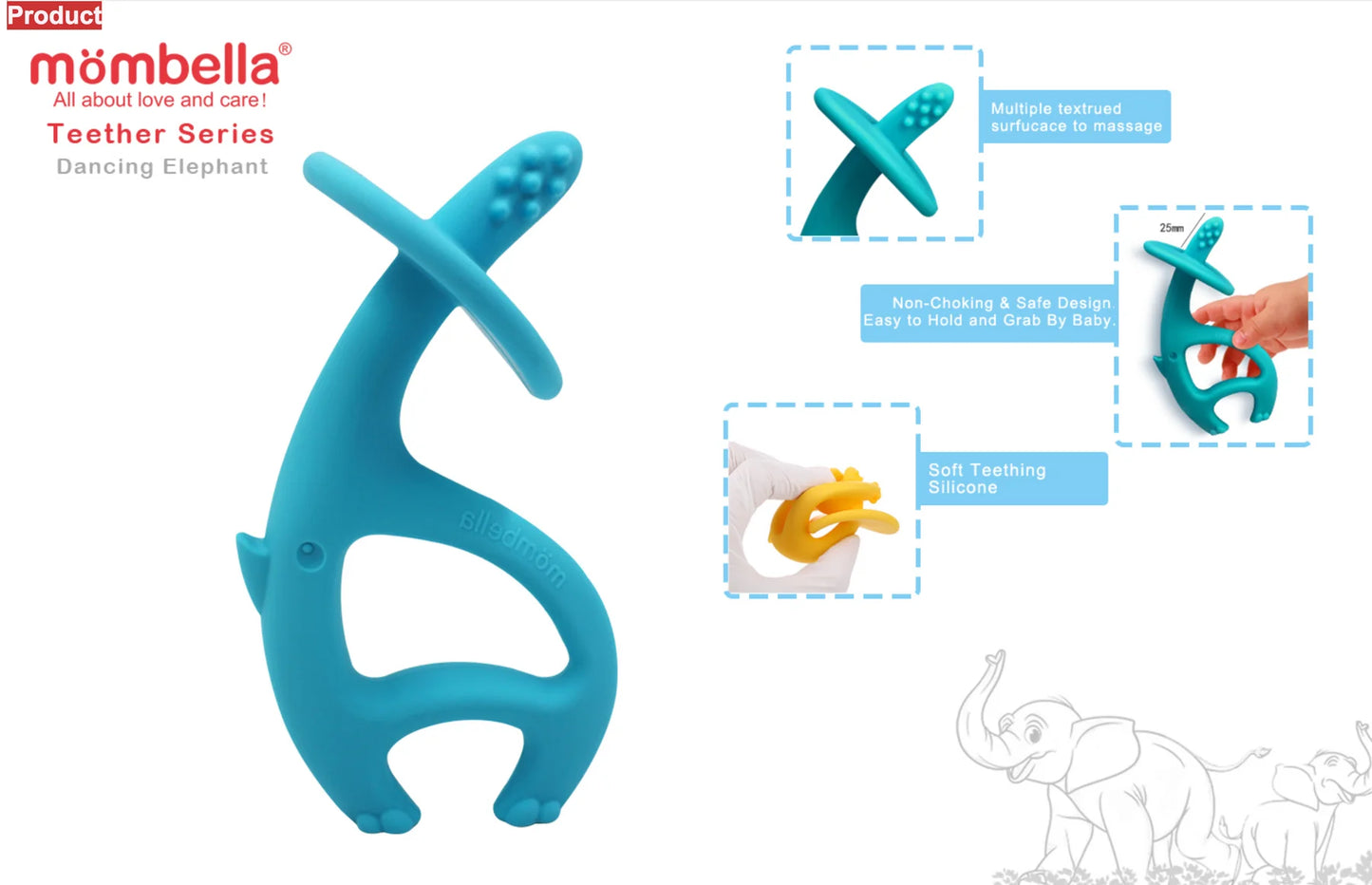 Mombella Dancing Elephant Teether
