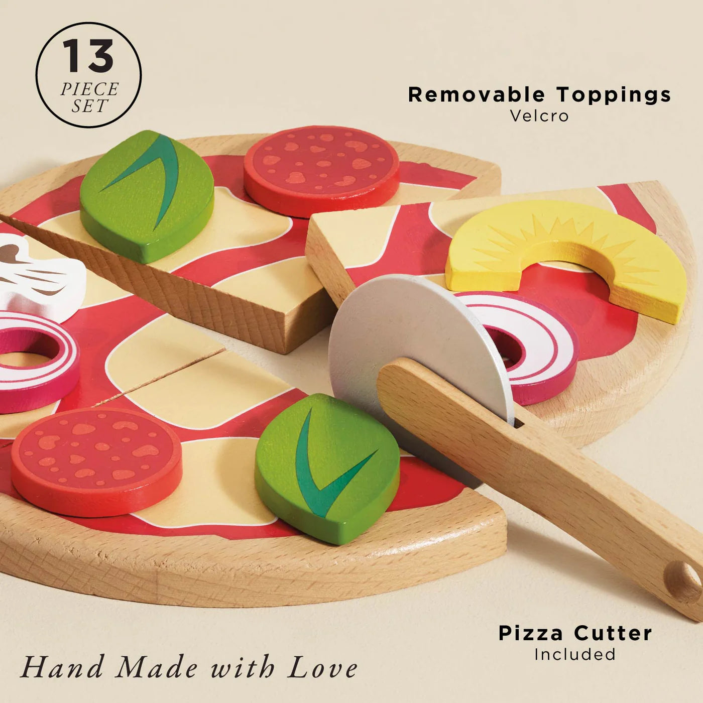 Le Toy Van Pizza & Toppings With Slice Cutter