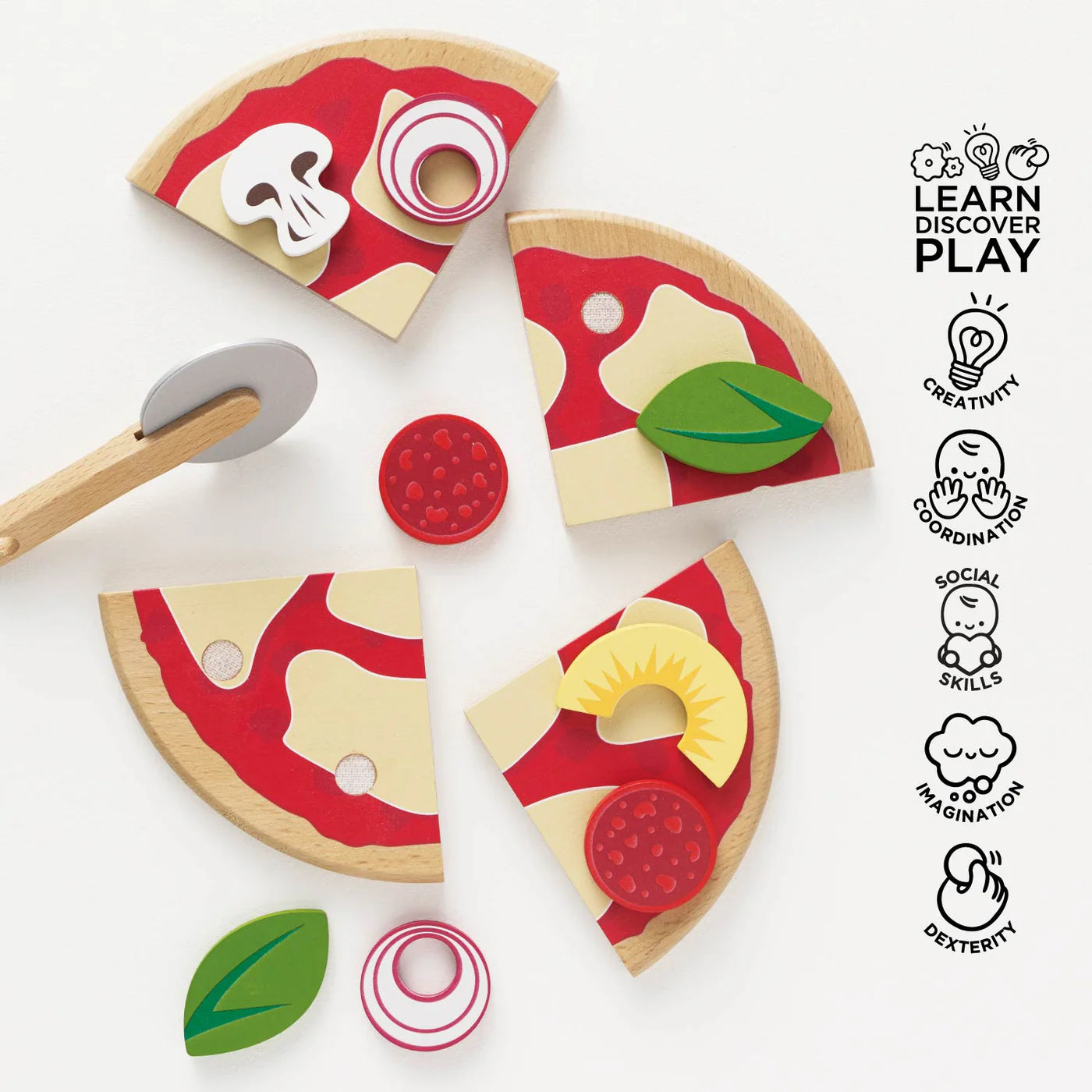 Le Toy Van Pizza & Toppings With Slice Cutter
