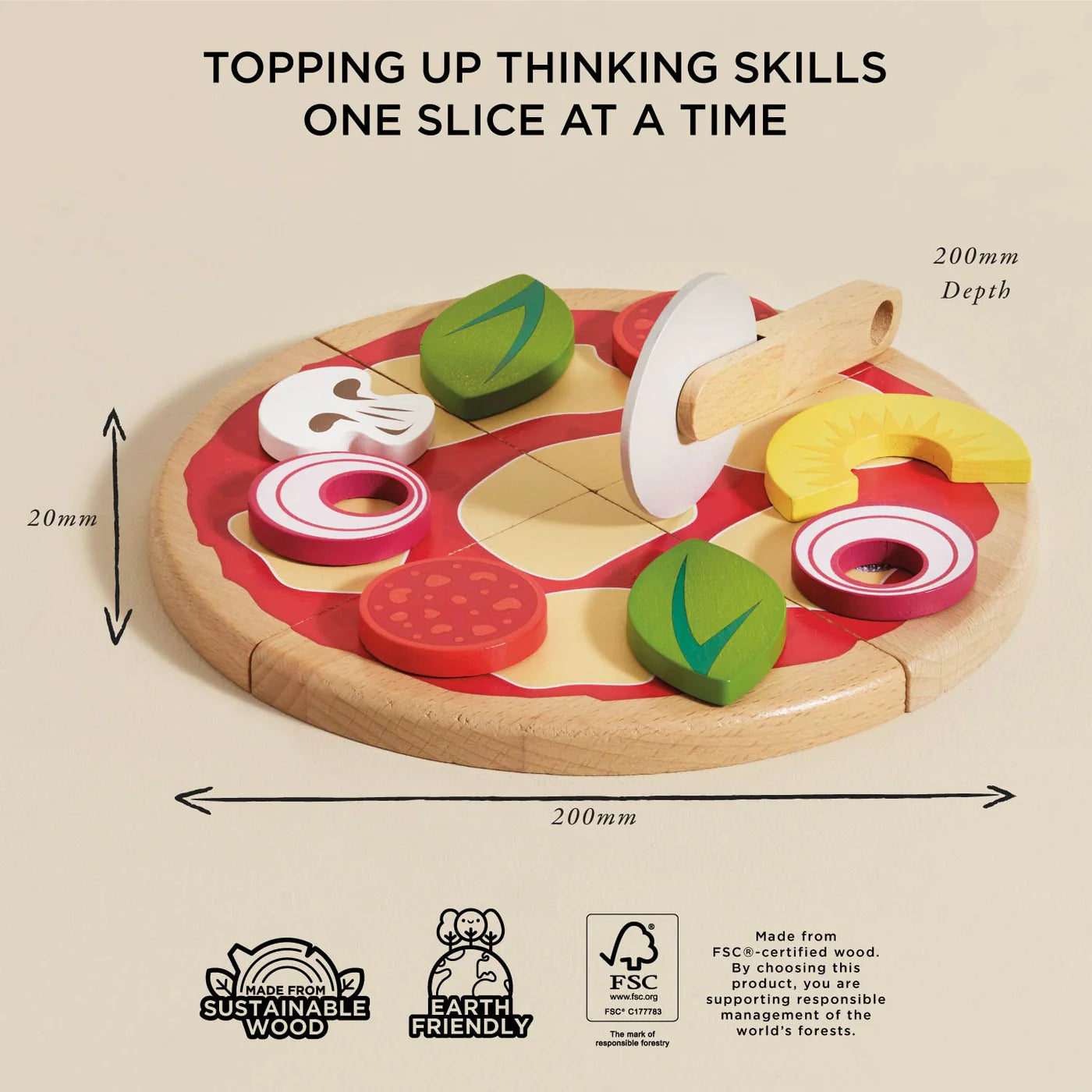 Le Toy Van Pizza & Toppings With Slice Cutter