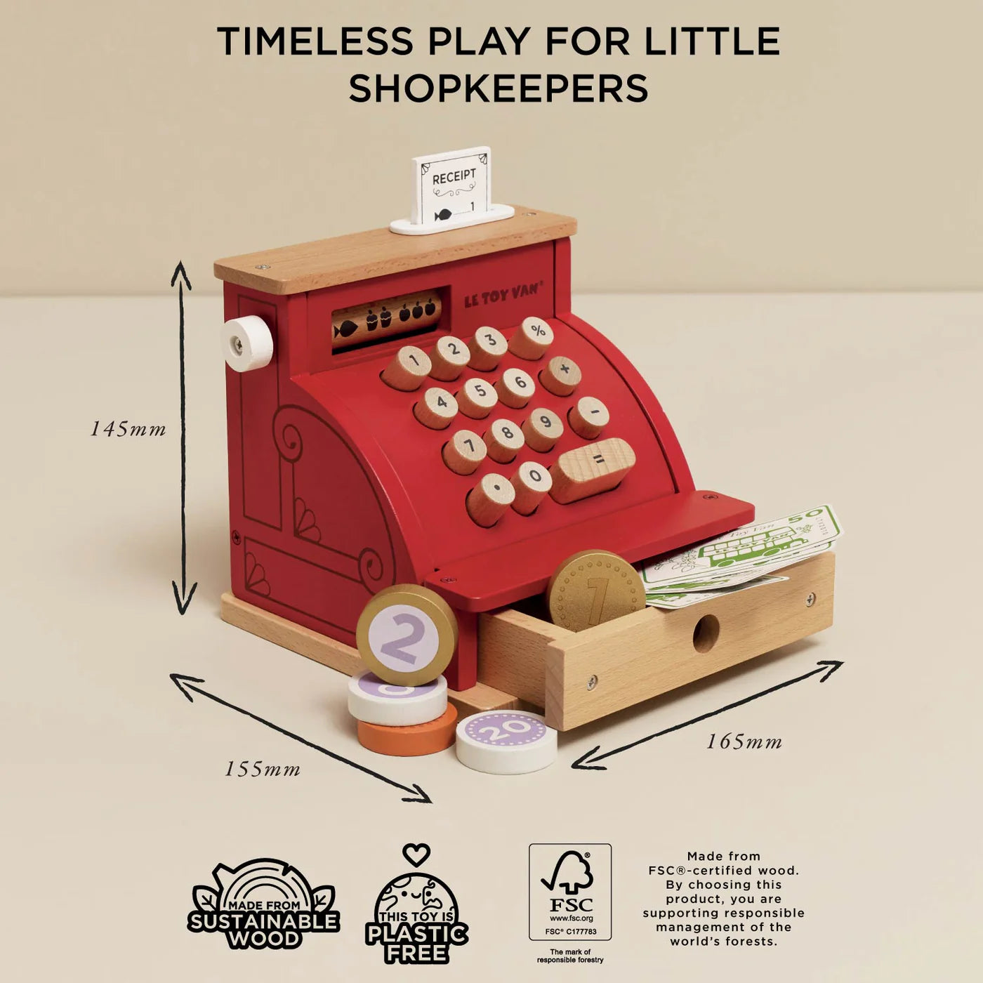 Le Toy Van Shop Till - Cash Register & Money