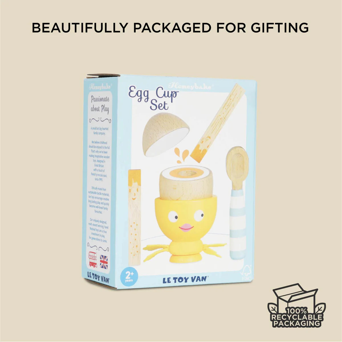 Le Toy Van Wooden Egg Cup & Soldiers