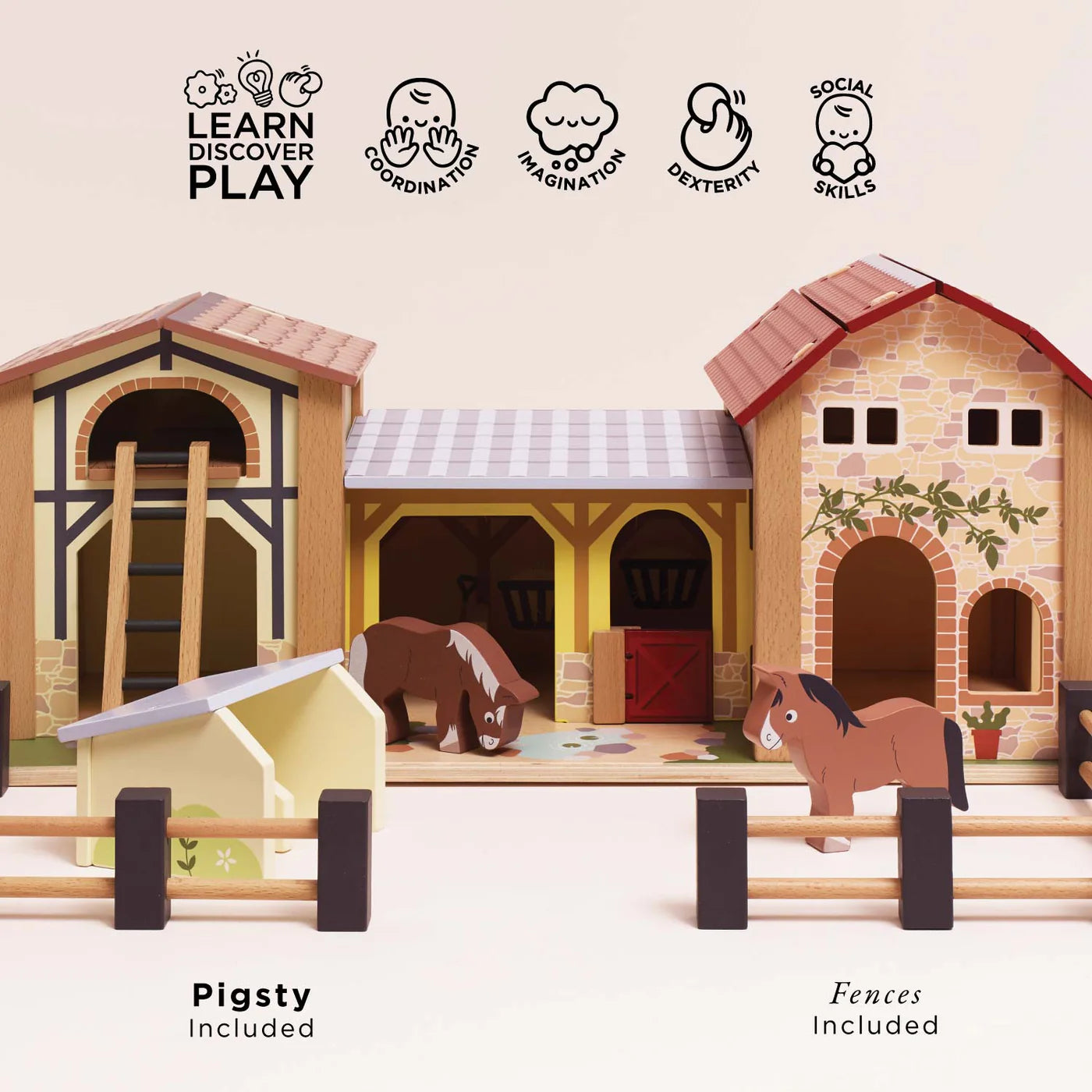 Le Toy Van Farmyard Stables Set