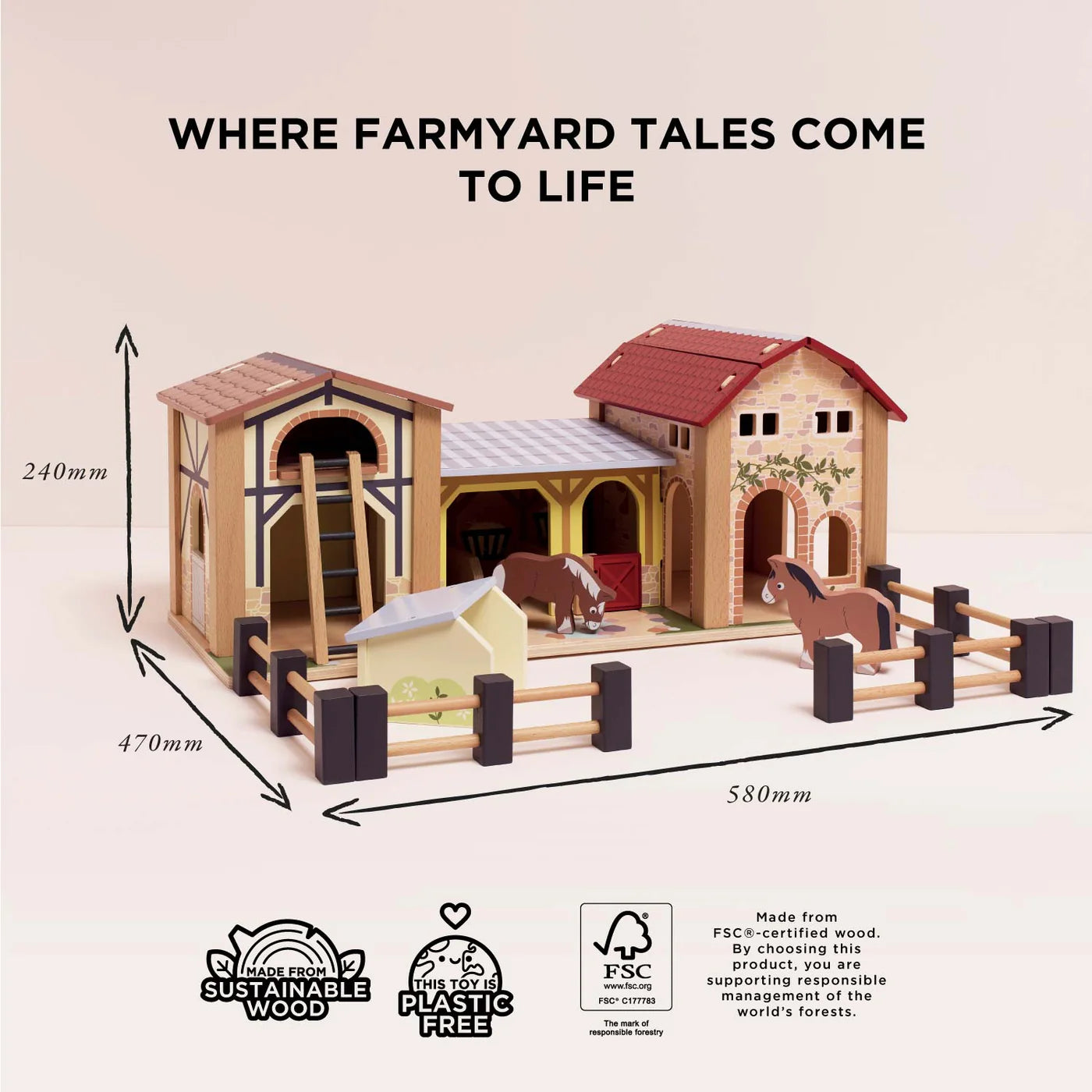 Le Toy Van Farmyard Stables Set