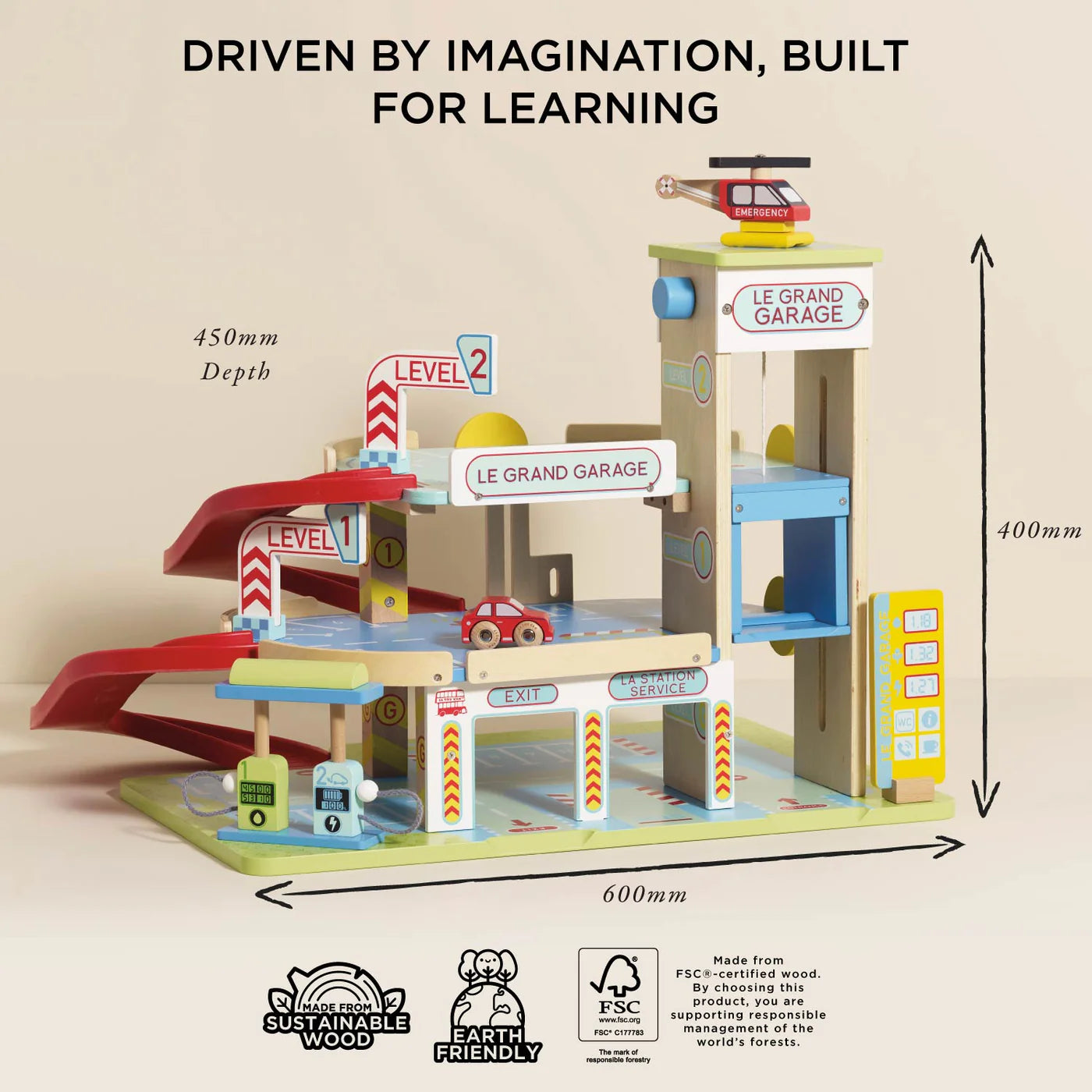 Le Toy Van Le Grand Wooden Garage