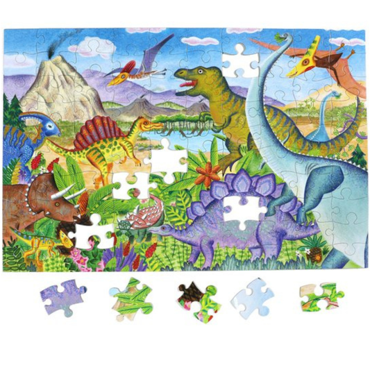 eeBoo - Age of the Dinosaur 100 Piece Puzzle