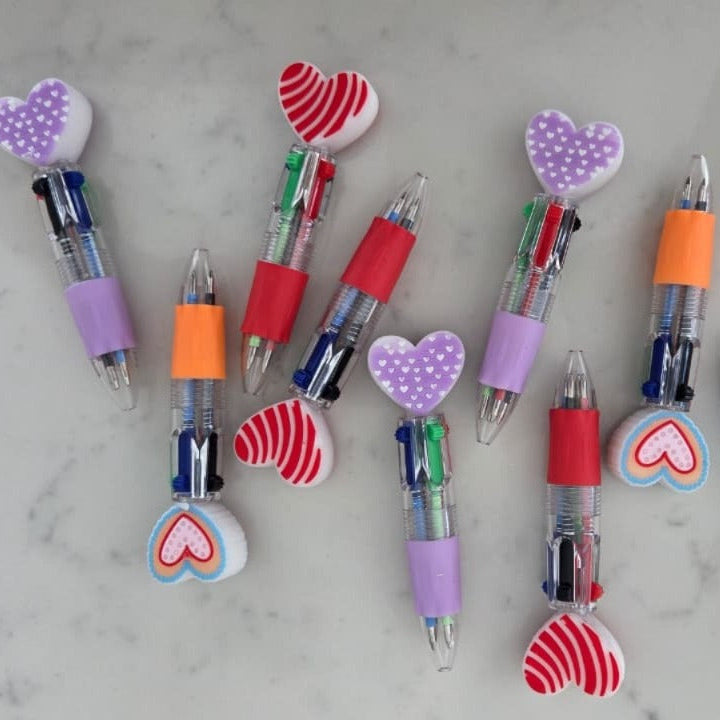 Multicolour Heart Pens