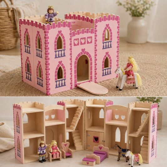 Melissa & Doug Fold and Go Wooden Princess Castle