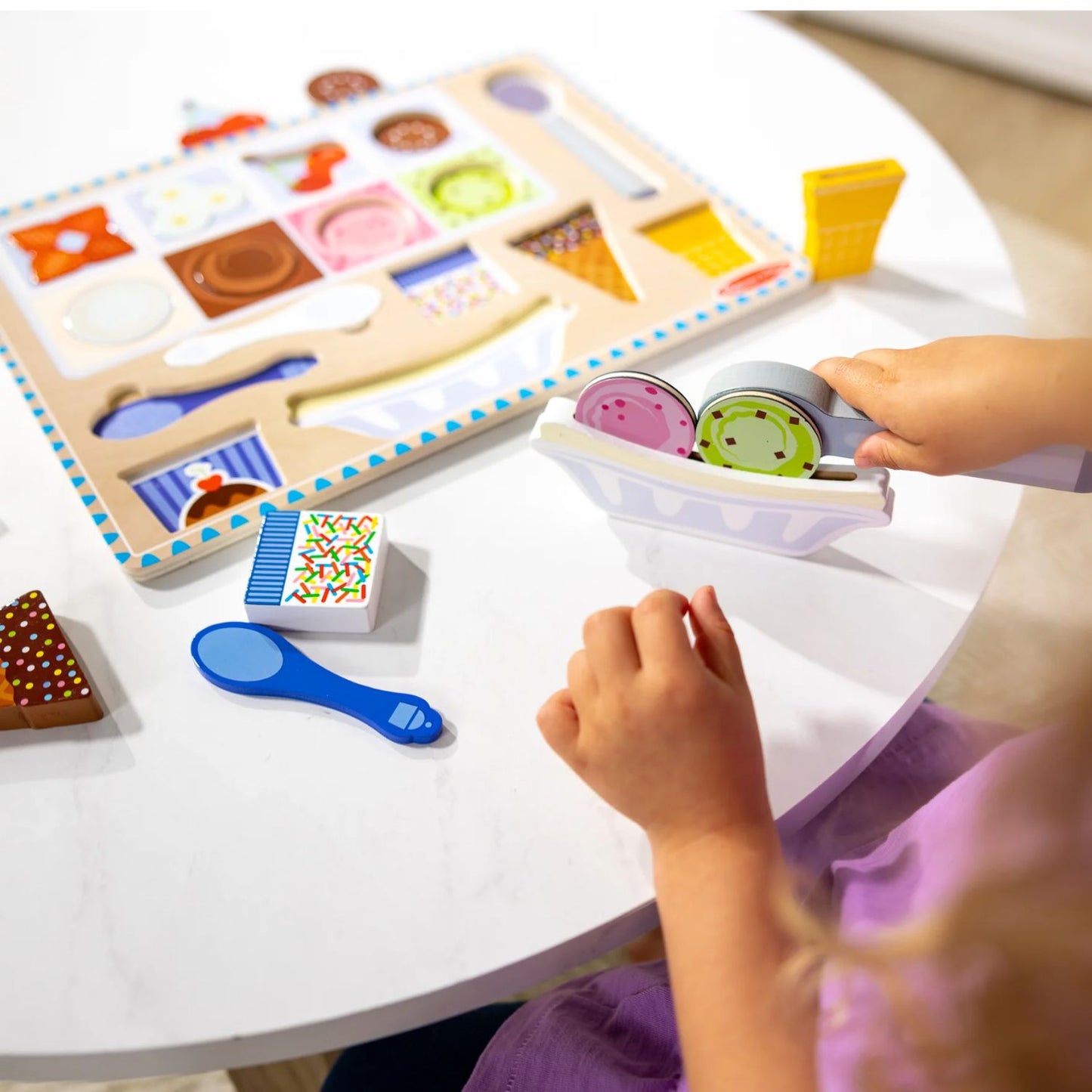 Melissa & Doug Wooden Magnetic Ice Cream Puzzle
