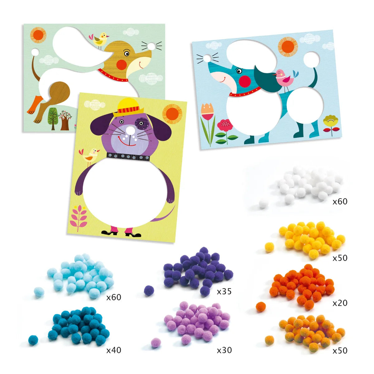 Djeco Puppies Pompom Collage