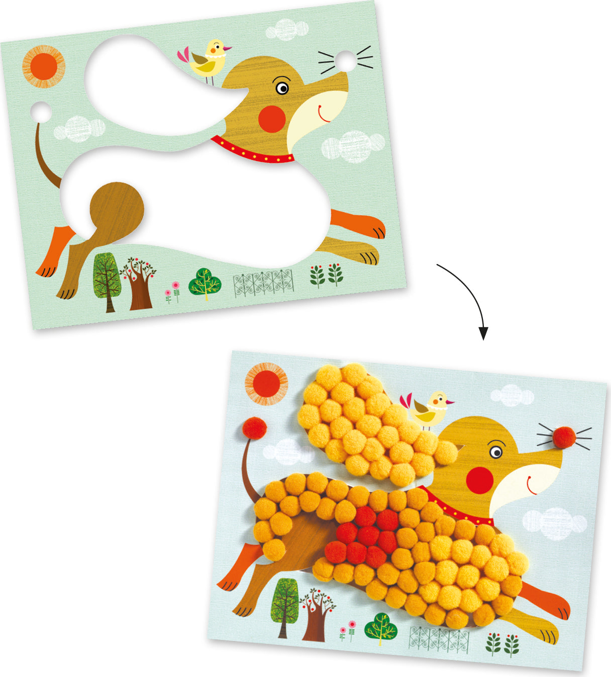 Djeco Puppies Pompom Collage