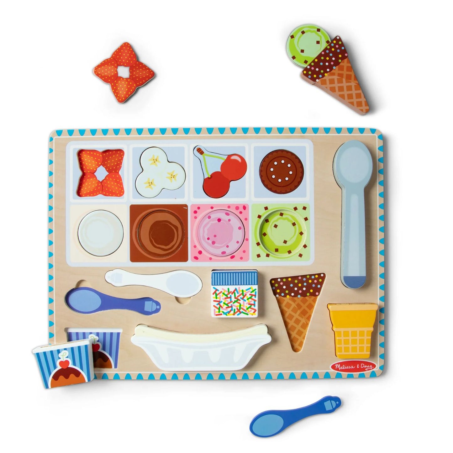 Melissa & Doug Wooden Magnetic Ice Cream Puzzle