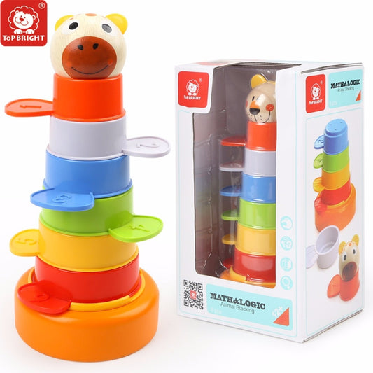 TopBright 2-in-1 Multi-Coloured Animal Stacking Tower