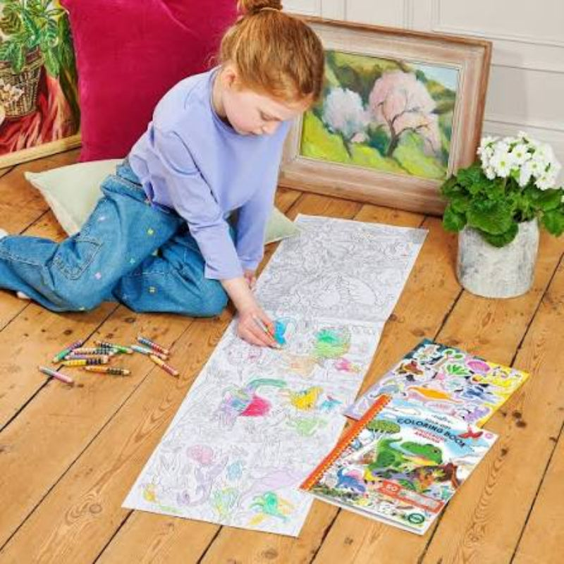 eeBoo Fold Out Colouring Book Dinosaurs Abound