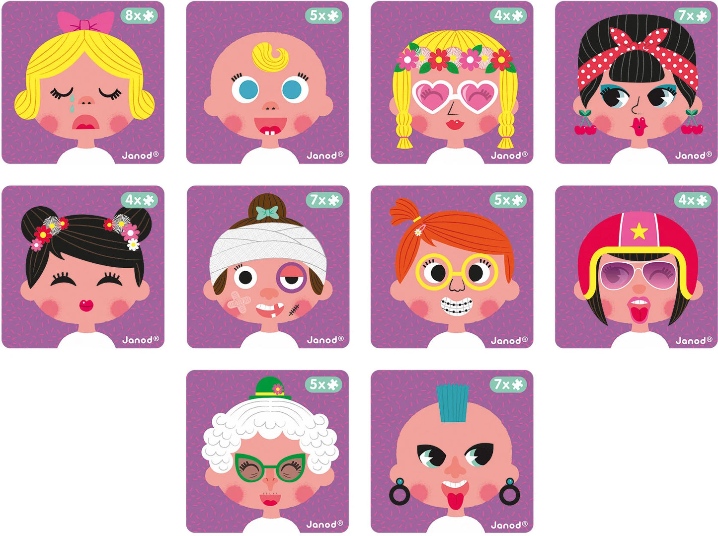 Crazy Faces Magnetic Book