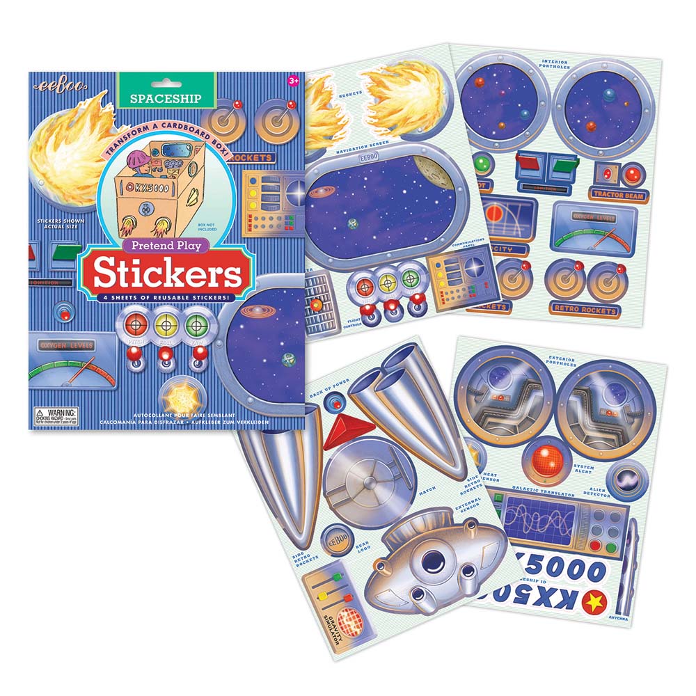 eeBoo Spaceship Pretend Play Stickers
